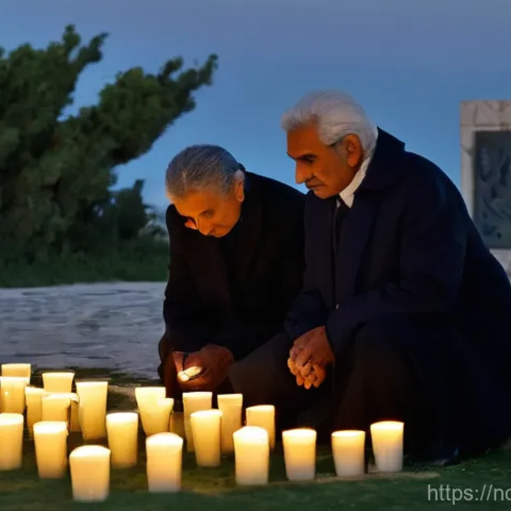 북키프로스 사건 사고 - **Prompt:** A solemn and respectful memorial gathering in Northern Cyprus, commemorating the tragic ...