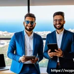 Home 19 북키프로스와 기술 혁신 - A vibrant and modern startup hub in Northern Cyprus, featuring a diverse group of young entrepreneur...