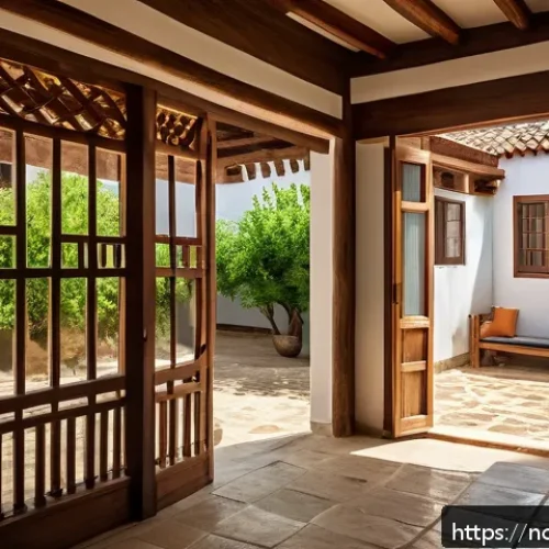Home 30 북키프로스 전통 가옥 구조 - A traditional North Cyprus house courtyard scene in summer, showcasing a spacious central courtyard ...